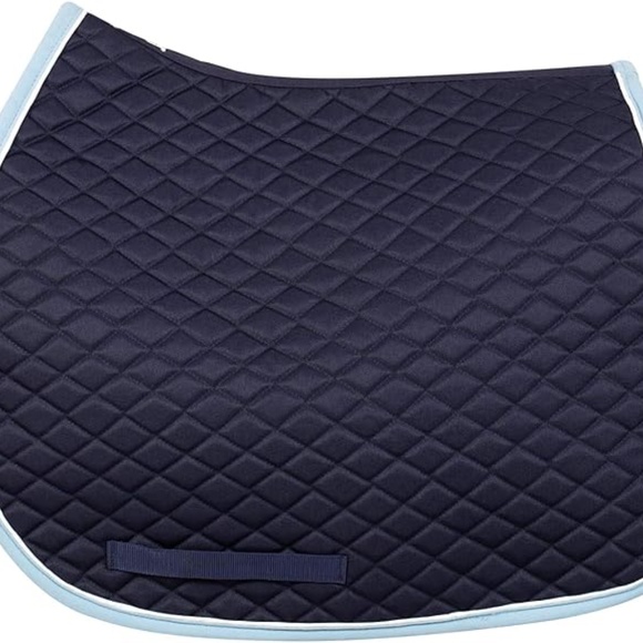 TuffRider Basic All Purpose Saddle Pad w/Trim And Piping - Navy/Light Blue/White - Picture 2 of 5